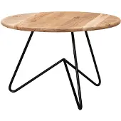 Wohnling Table basse 60x39,5x60 cm Table basse en bois massif d'acacia / métal |