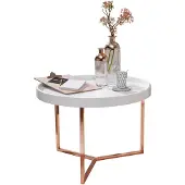 Wohnling Table basse EVA 58,5x42x58,5cm blanc / cuivre Table de salon métal