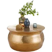 Wohnling Table basse KARAM 60x30,5x60 cm aluminium or Table d'appoint
