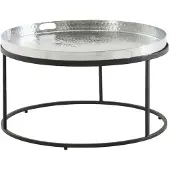 Wohnling Table basse en fer forgé 62x62x36 cm table basse en aluminium noir argenté |