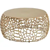 Wohnling Table basse métal or 66x66x30 cm table basse aluminium ronde |