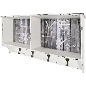 Haku Portemanteau mural Raiden 76cm, 4 crochets - blanc/gris