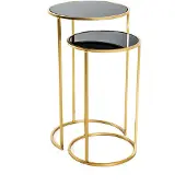 Haku Ensemble de tables d'appoint | Deux tables | Noir-doré