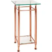 Haku Table d'appoint Véra 35x35cm - cuivre/verre