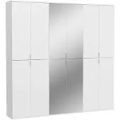 Ebuy24 ProjektX armoire de rangement 12 portes blanche, miroir.