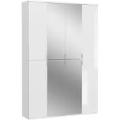 Ebuy24 ProjektX armoire de rangement 8 portes blanche, miroir.