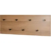 Haku Portemanteau mural , format vertical et horizontal, 7 crochets d'une capacité de charge de 3 kg chacun, L 800 x P 50 x H 300 mm, bois/métal, décor chêne foncé/noir