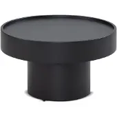 Wohnling Table basse 60x60x36 cm métal noir Table basse ronde Table de salon en forme de champignon Table basse en fer Petite table d'appoint Salon