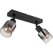 Globo Hubertus Projecteur double noir mat, métal Ø7cm 54308-2