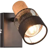 TRIO Spot en saillie 1 lumière Nandini noir avec du bois