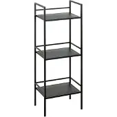 Haku Étagère , 3 tablettes supportant chacune jusqu'à 8 kg, L 350 x P 250 x H 950 mm, acier/métal, noir