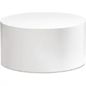 Wohnling Table basse monobloc 60x60x30 cm blanc brillant, table design pour salon rond, table canapé lounge simple, table basse moderne |