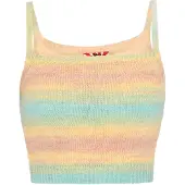Mymo Tops en tricot 'Back To School' bleu clair / jaune / abricot