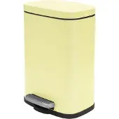 Spirella poubelle à cosmétique 5 litres en inox avec abaissement automatique et seau intérieur "Akira" Poubelle de salle de bains Softclose Poubelle jaune mate