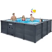 Intex Piscine tubulaire Graphite rectangulaire 4,00 x 3,00 x 1,24 m -