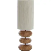 Light & Living Lampe de table Danialo bois avec crème 60cm