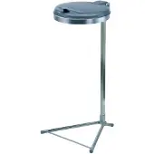 VAR Collecteur de déchets H980xL500xP530mm 120 l couvercle galvanisé (ME) avec support, Poubelle, Argent