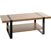 Haku Table basse en chêne et noir - métal, aggloméré, L/H/P : 120 x 45 x 60 cm