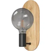 Ledvance DECOR Wood Wall Applique murale, noire, avec culot E27 pour un remplacement facile de l'ampoule, peut être équipée d'une ampoule simple ou intelligente, classe de protection IP20