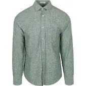 Gant Regular Fit Chemise en lin Woody Green, Unicolore