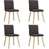 vidaXL Chaises de salle à manger 4 pcs. Marron foncé Tissu