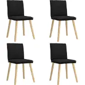 vidaXL Chaise de salle à manger 4 pcs. tissu noir
