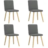 vidaXL Chaises de salle à manger 4 pcs. Tissu gris foncé