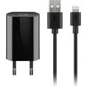 Goobay 45295 Kit de charge Apple Lightning (5 W), blanc, 1 m
