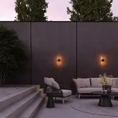 HOFTRONIC™ - Applique murale LED Up & Down E27 IP44 Noir Verre fumé