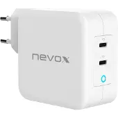 Nevox Adaptateur secteur Dual USB-C 100W, ws (blanc)