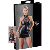 Cottelli - robe courte brillante à dentelle col tour de cou - noir - M