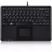 Perixx Clavier, PERIBOARD-510 H PLUS, USB, Super Mini Touchpad Keyboard, avec 2x Hub USB, disposition du clavier FR