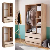 Vicco L'armoire Elmo Sonoma 100x200cm avec 2 tiroirs, Model 49517
