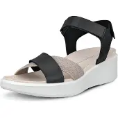 Ecco Sandales à lanières 'FLOWT WEDGE LX' beige / noir