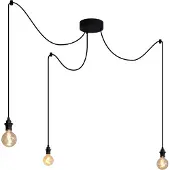 QAZQA Suspension d'extérieur noire 3 lumières IP44 - Cava