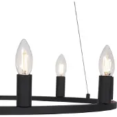 QAZQA Suspension intelligente noire 7 lumières WiFi C35 incluse - Knight