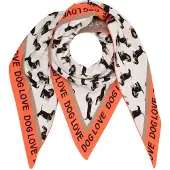 Zwillingsherz Foulard 'Süßer Dackel' marron / homard / noir / blanc