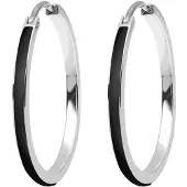 Elli Boucles d'oreilles 'Emaille' noir / argent