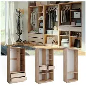 Vicco Armoire à vêtements Elmo Sonoma 280x200cm Lot de 3, Model 50208