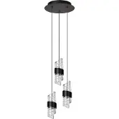 Lucide Suspension glamour triple en verre noir KLIGANDE LED 7W