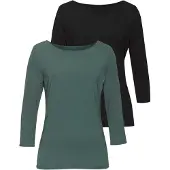 LASCANA T-shirt émeraude / noir