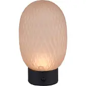 TRIO Lampe de table LED, ambre, variateur tactile, batterie, H 20,5 cm