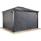 Sojag Kit de rideaux assortis à Ventura 10x10 gris foncé Polyester