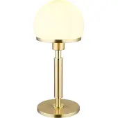 Globo Lampe de table Haku Or avec verre blanc