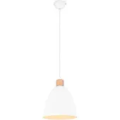 TRIO Suspension JAGGER blanche et bois clair, 1xE27x40W, métal, dimensions : 150x25x25 cm, IP20, RL