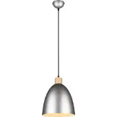TRIO Suspension JAGGER argent et bois clair, 1xE27x40W, métal, dimensions : 150x25x25 cm, IP20, RL