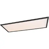 RL Plafonnier LED GAMMA Noir Panneau avec veilleuse rectangulaire 80x29cm