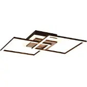 RL Plafonnier LED GIRO 25 W, de 2 700 à 6 000 K, 3 000 lm, métal, bois clair et noir, dimensions : 8 x 57,5 x 35,5 cm, IP20,