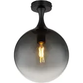 Globo Lighting Plafonnier noir Dalton sphère en verre fumé Ø 25cm