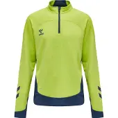 Hummel Sweat de sport bleu marine / citron vert